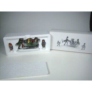 Dept 56 Caroling Cratchit Family Christmas Village Sleigh Figurine Set 3